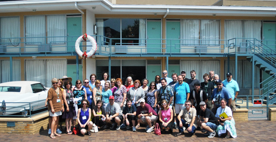 Participants in The Delta Center for Culture and Learning workshop gather for a photo while touring Memphis.